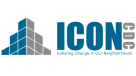 ICON CDC website, icon has a stylized blue-and-gray building icon on the left and the words ‘ICON CDC’ in bold blue and gray lettering.